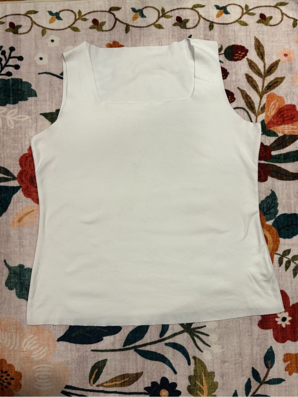 Amazon White Square-Neck Ribbed Tank Top - Picture 1 of 4